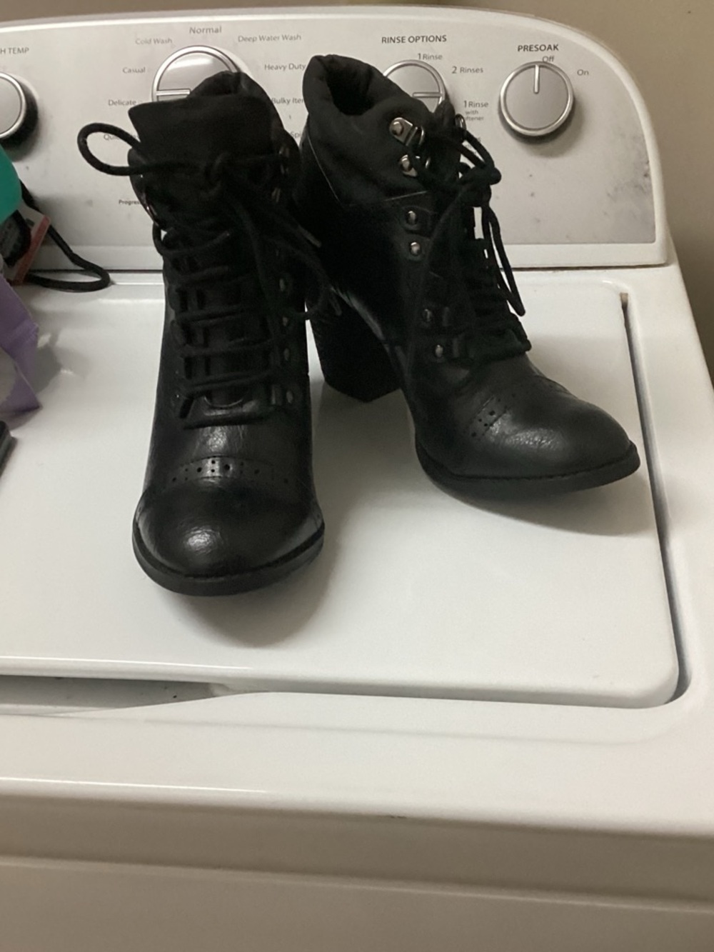 Not Rated Black Lace-Up Heeled Ankle Boots